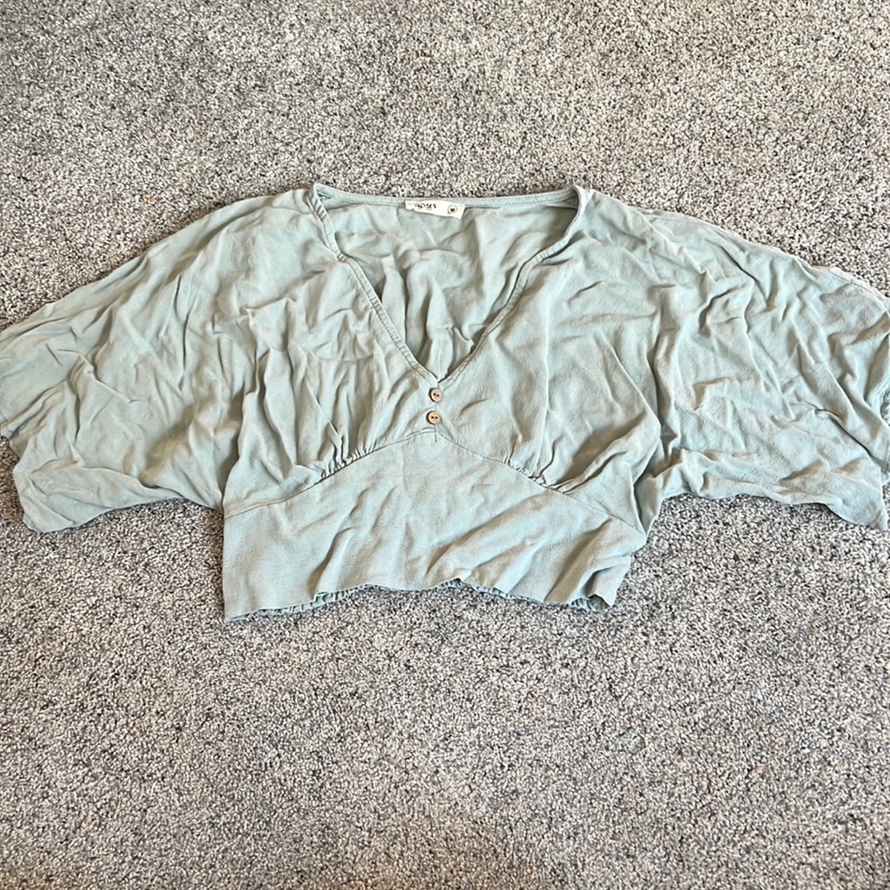 Sozy mint green lounge cropped top medium